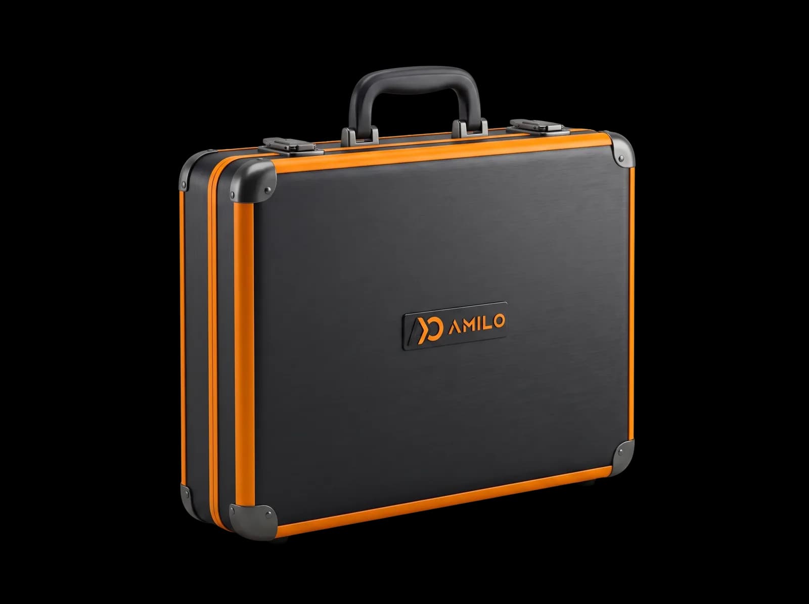 AMILO-branded black and orange consulting briefcase